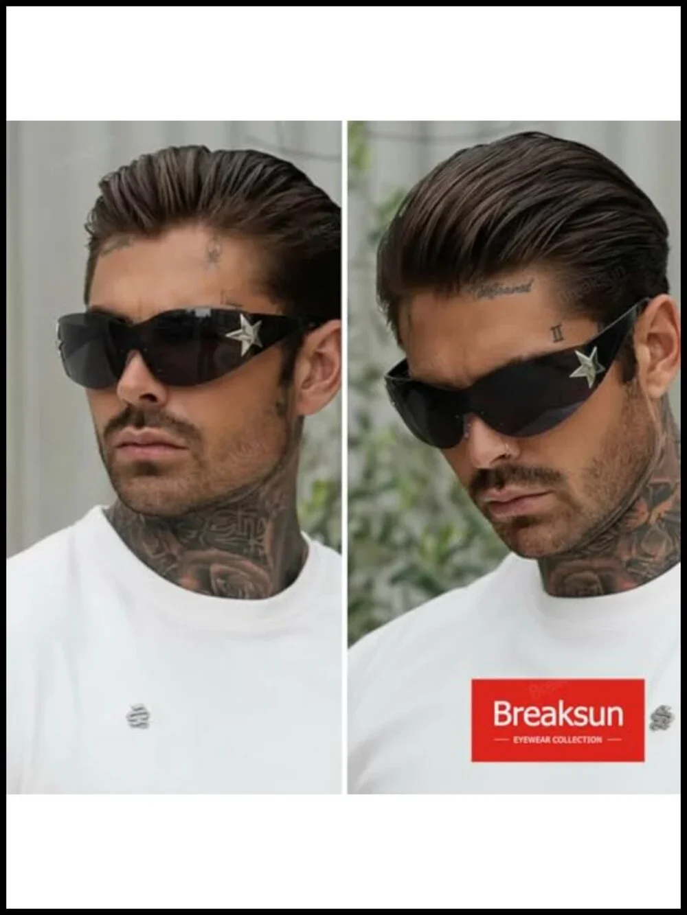 Rimless Y2K Wrap Around Sunglasses Trendy Frameless Shades Unisex